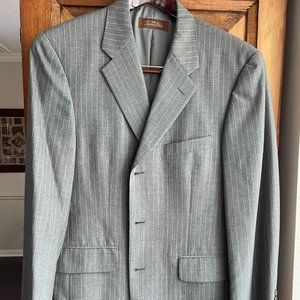 Tasso Elba Elegant Grey Pin Stripe Suit
